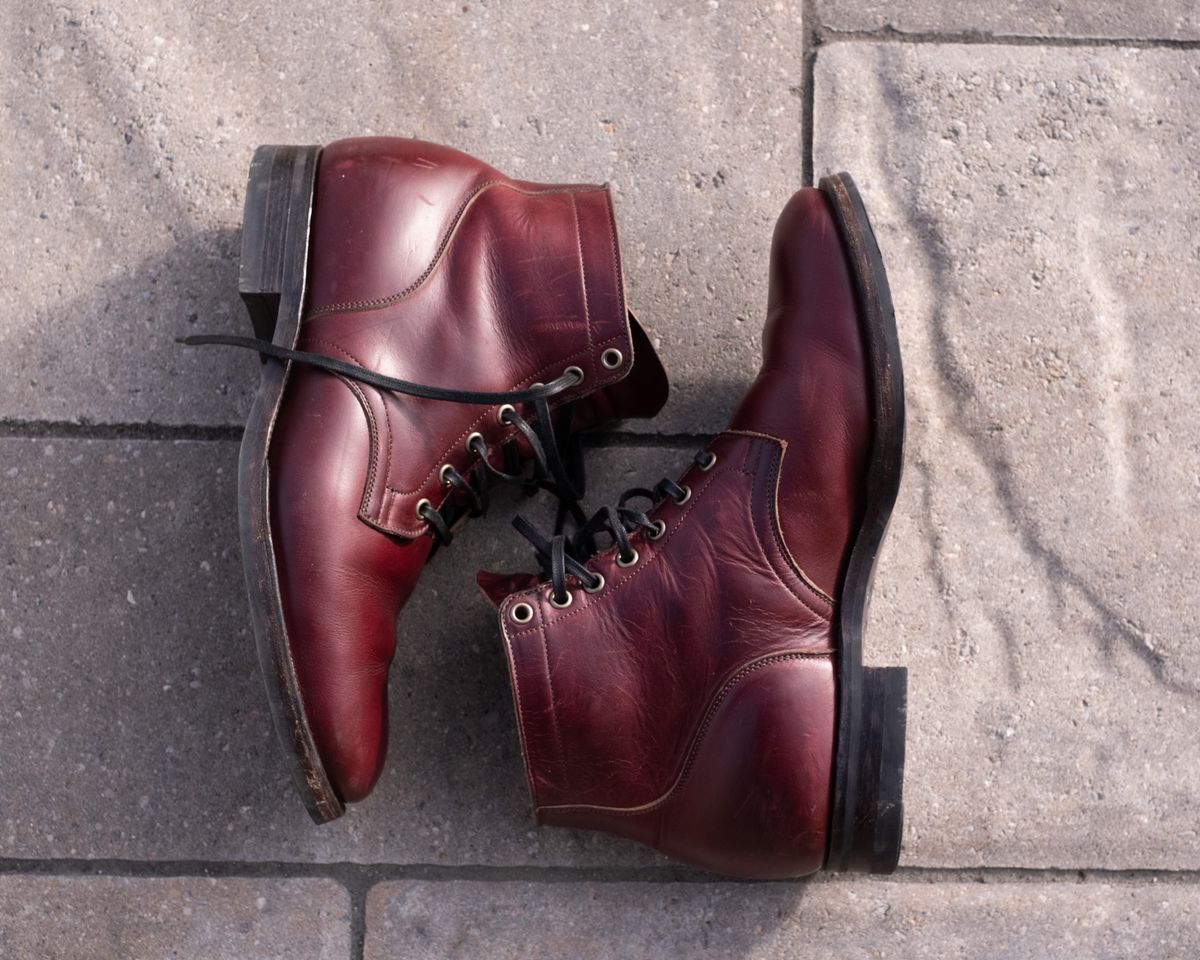 Photo by Long on November 5, 2023 of the Viberg Service Boot in Horween Color 8 Chromexcel.