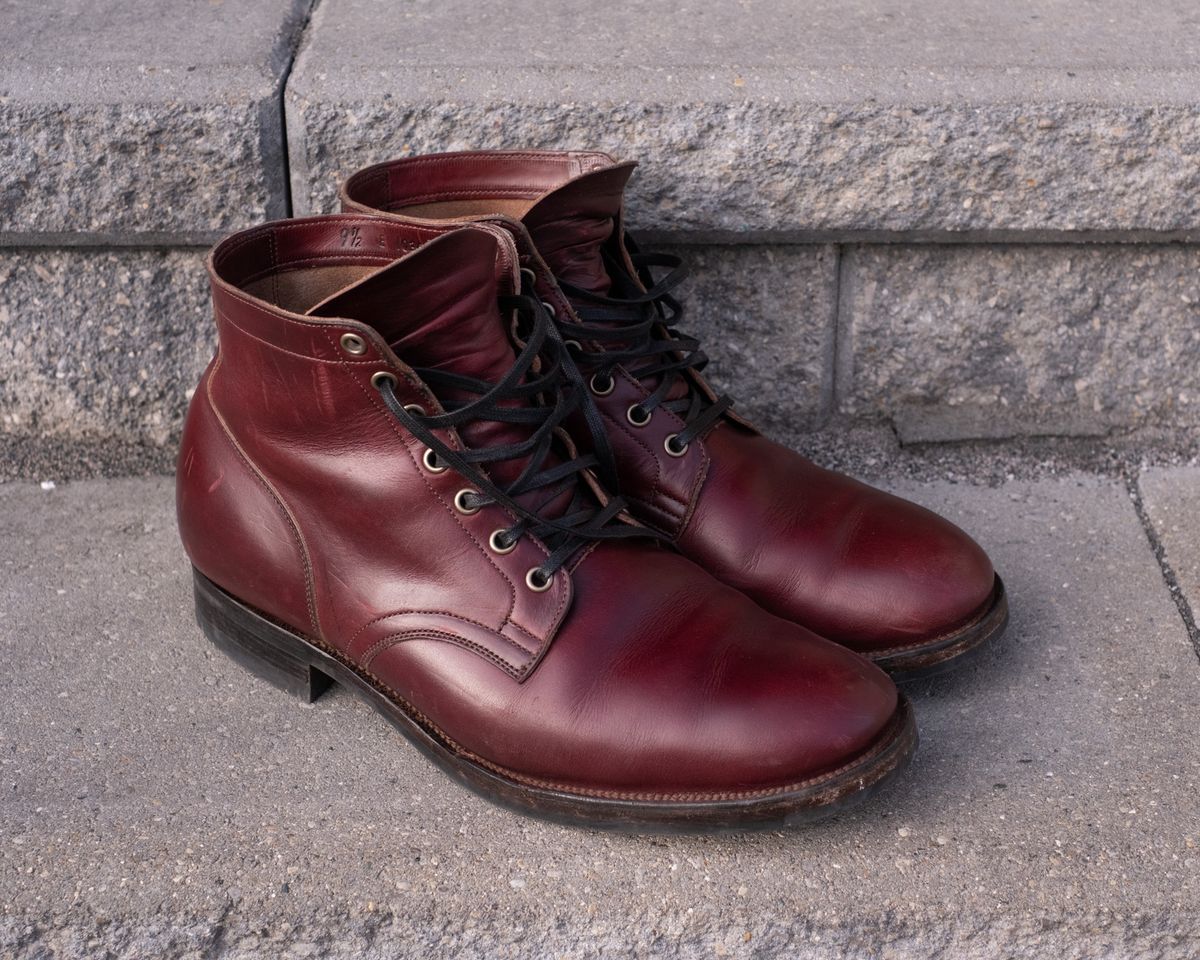 Photo by Long on November 5, 2023 of the Viberg Service Boot in Horween Color 8 Chromexcel.