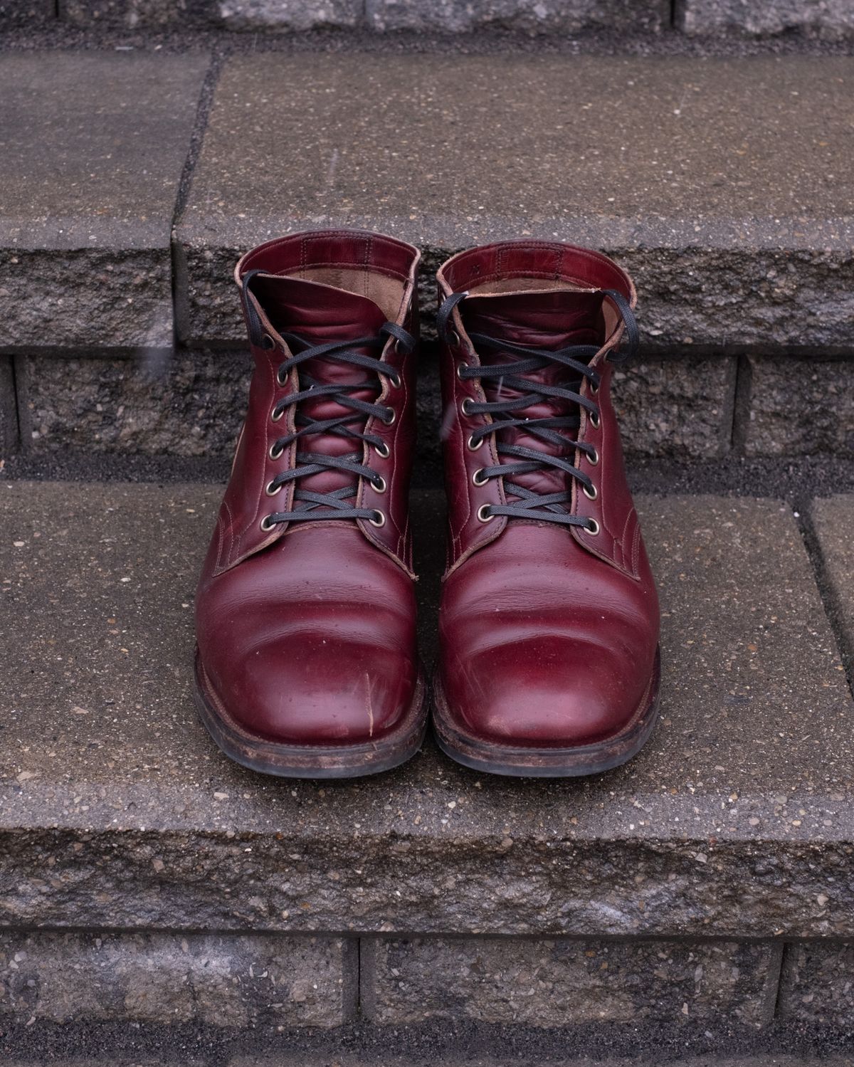 Photo by Long on December 2, 2023 of the Viberg Service Boot in Horween Color 8 Chromexcel.