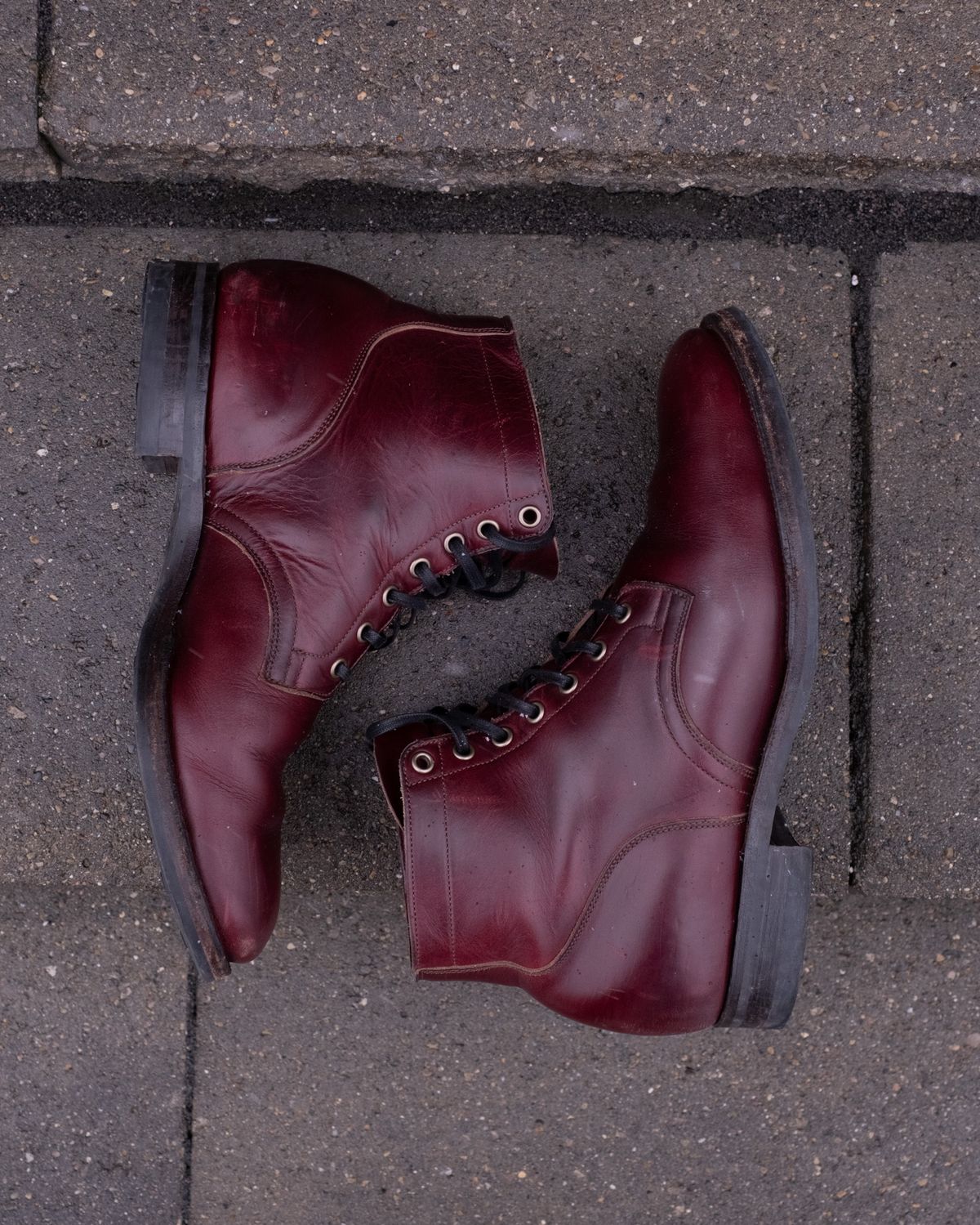 Photo by Long on December 2, 2023 of the Viberg Service Boot in Horween Color 8 Chromexcel.