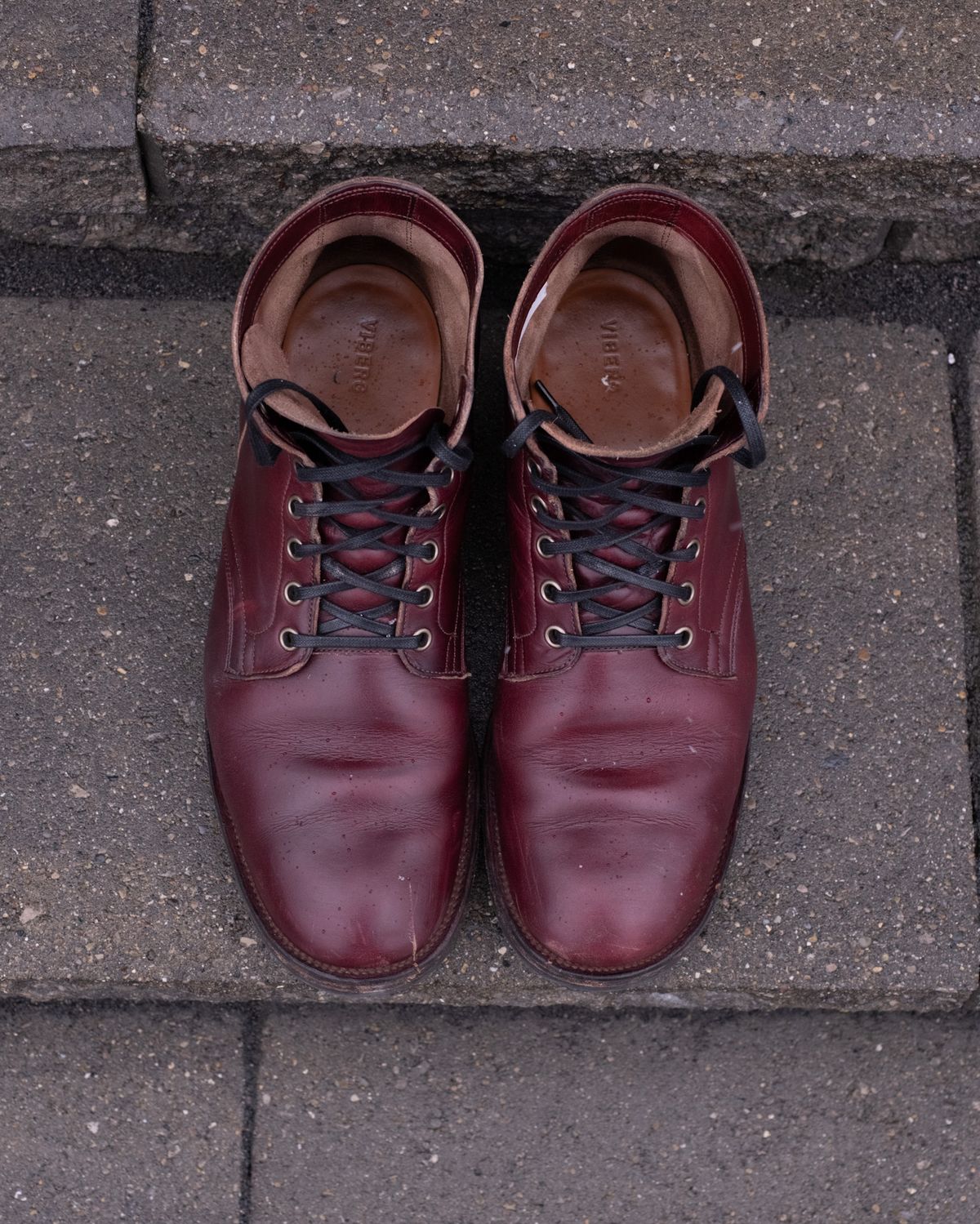 Photo by Long on December 2, 2023 of the Viberg Service Boot in Horween Color 8 Chromexcel.