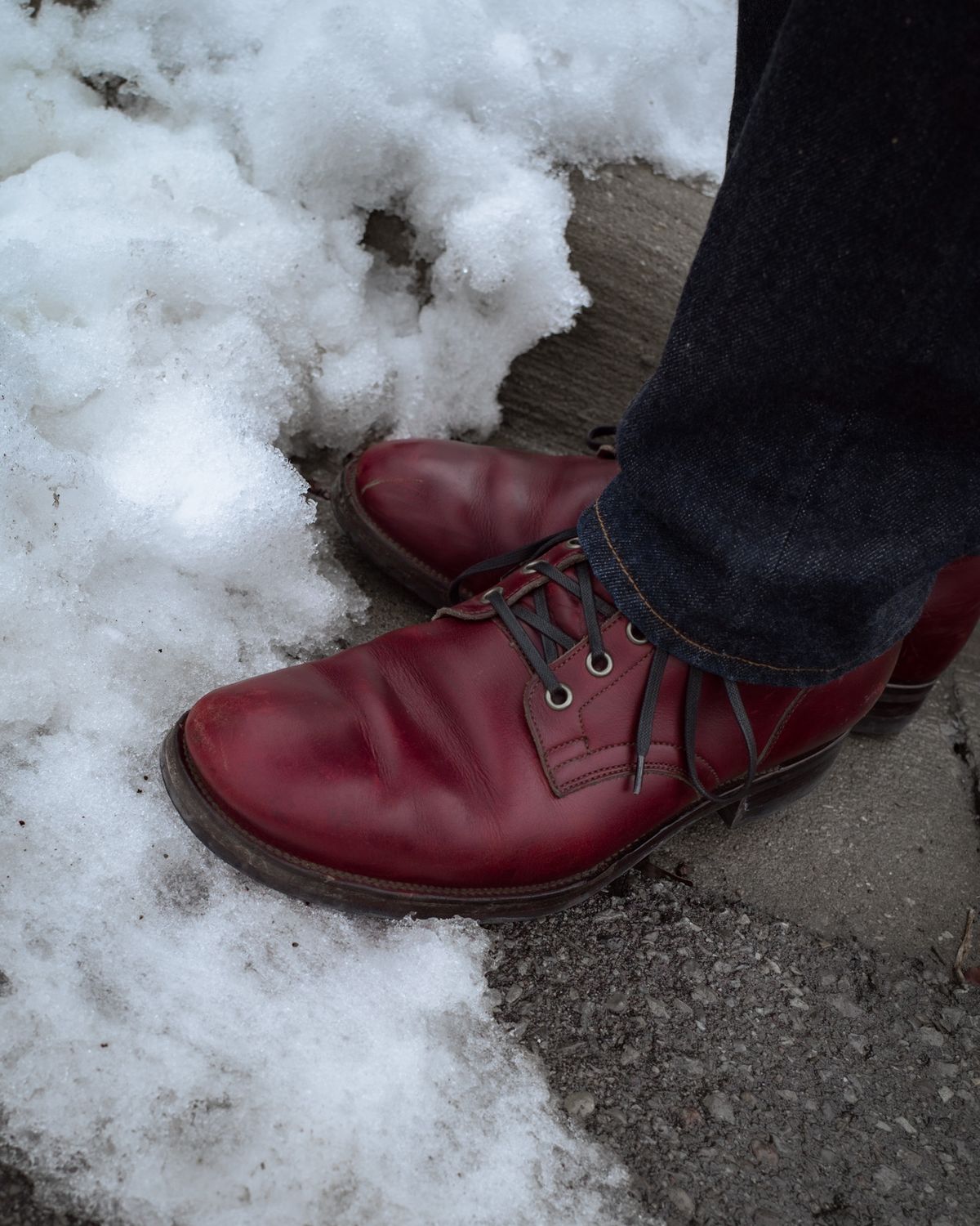Photo by Long on December 9, 2023 of the Viberg Service Boot in Horween Color 8 Chromexcel.