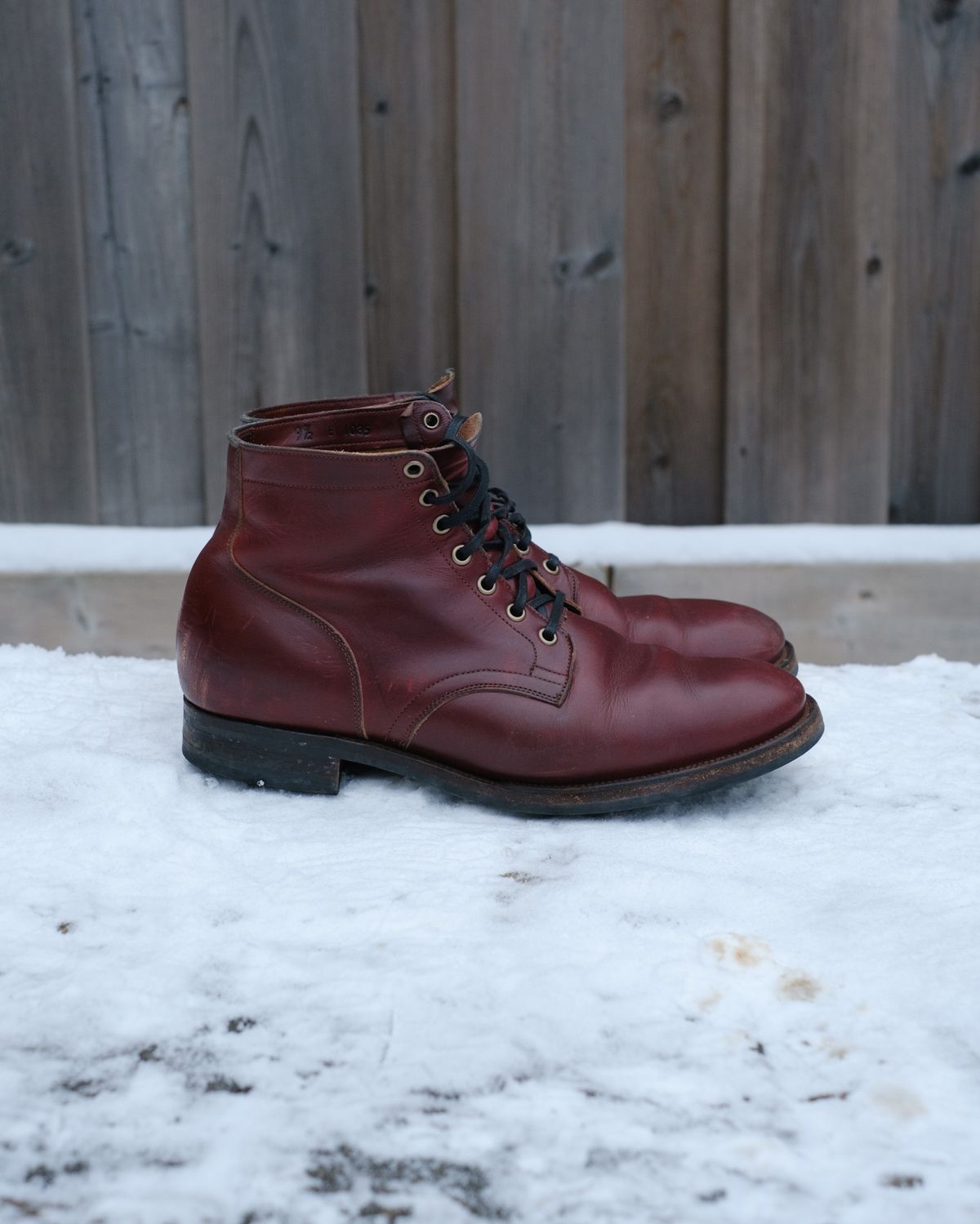 Photo by Long on January 1, 2024 of the Viberg Service Boot in Horween Color 8 Chromexcel.