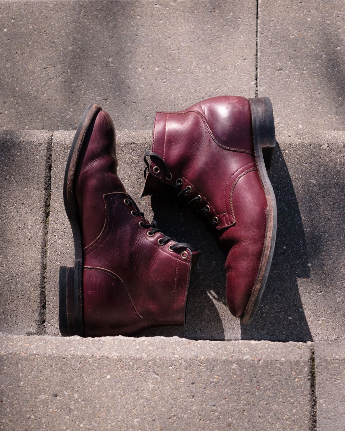 Photo by Long on February 4, 2024 of the Viberg Service Boot in Horween Color 8 Chromexcel.