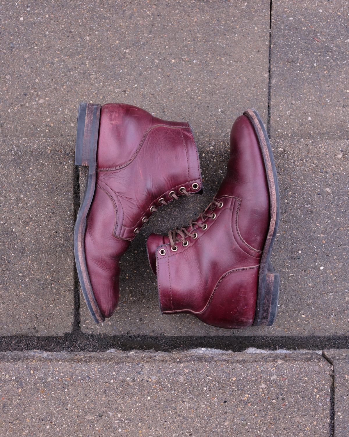 Photo by Long on April 6, 2024 of the Viberg Service Boot in Horween Color 8 Chromexcel.