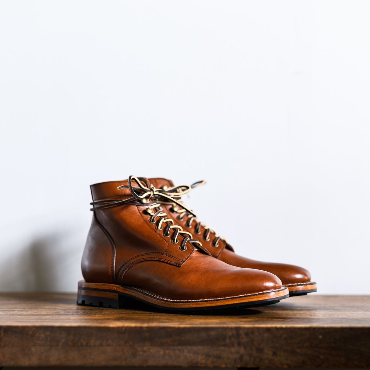 Photo by ABPhoto on October 1, 2024 of the Parkhurst The Allen in Tempesti Cognac Veg Tan.