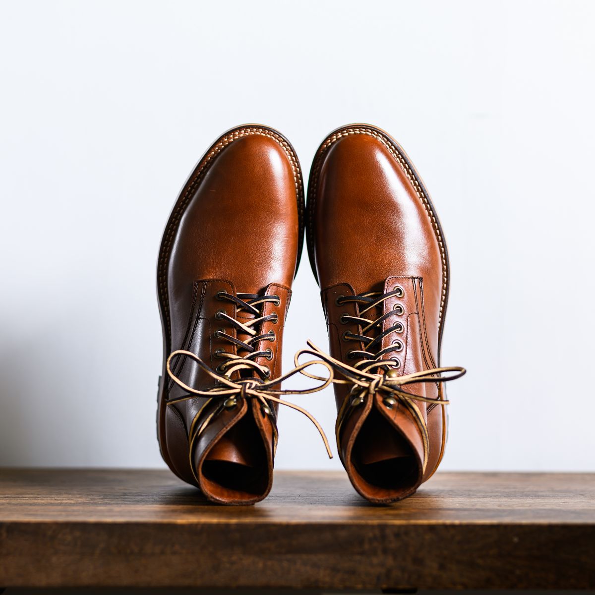 Photo by ABPhoto on October 1, 2024 of the Parkhurst The Allen in Tempesti Cognac Veg Tan.