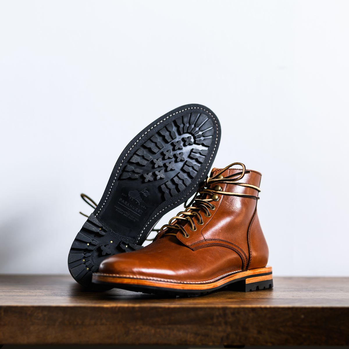 Photo by ABPhoto on September 13, 2024 of the Parkhurst The Allen in Tempesti Cognac Veg Tan.