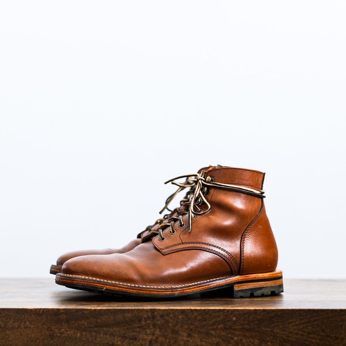 Photo by ABPhoto on November 2, 2024 of the Parkhurst The Allen in Tempesti Cognac Veg Tan.