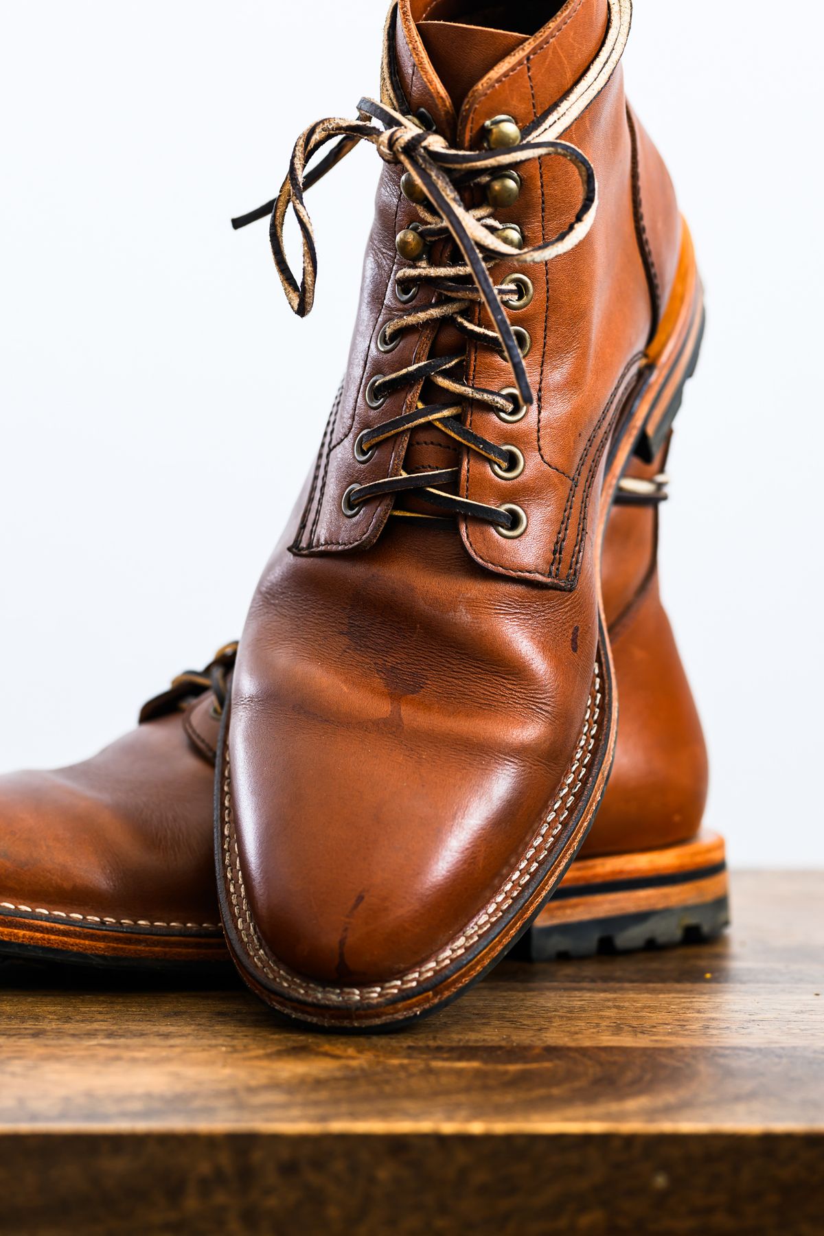 Photo by ABPhoto on November 2, 2024 of the Parkhurst The Allen in Tempesti Cognac Veg Tan.