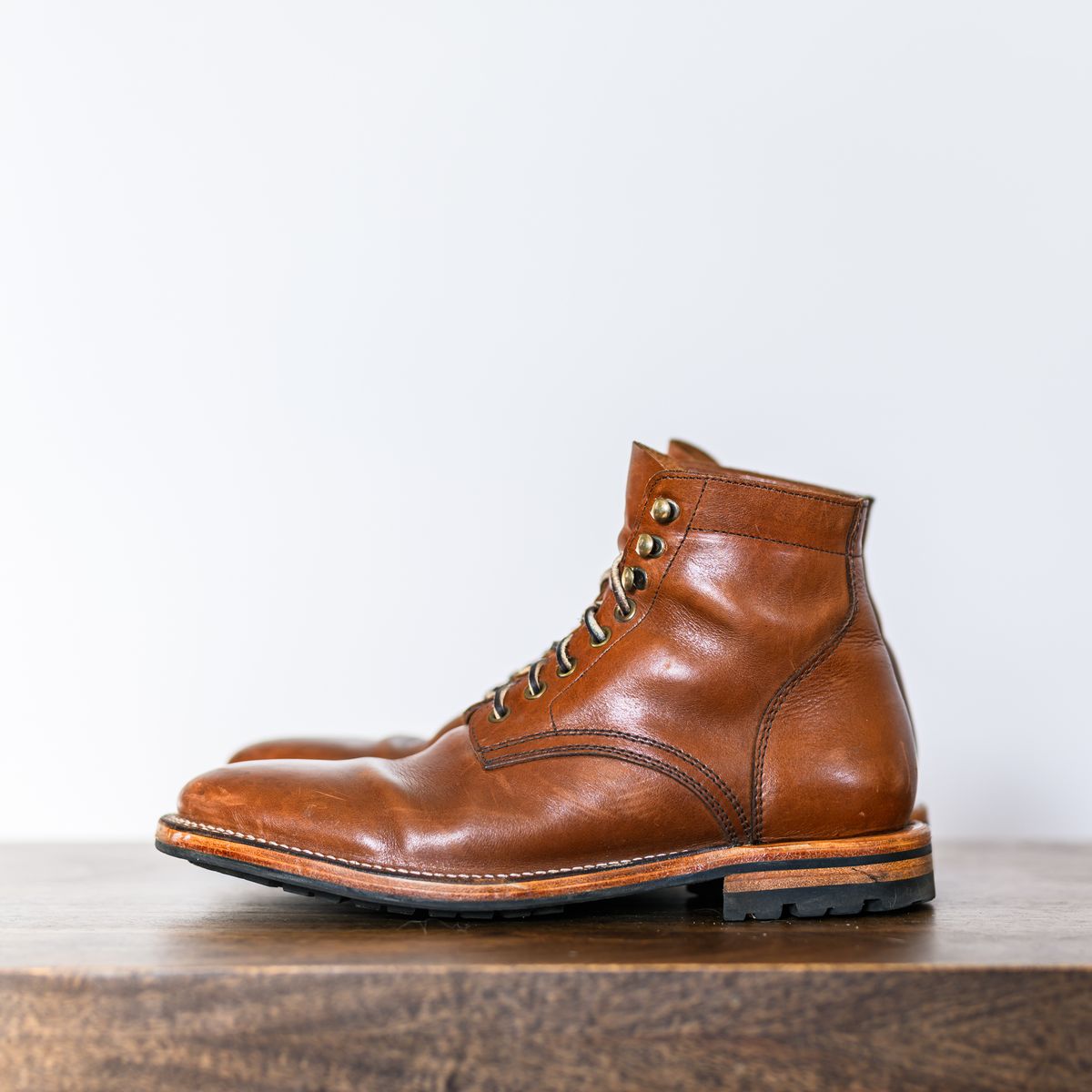 Photo by ABPhoto on December 2, 2024 of the Parkhurst The Allen in Tempesti Cognac Veg Tan.