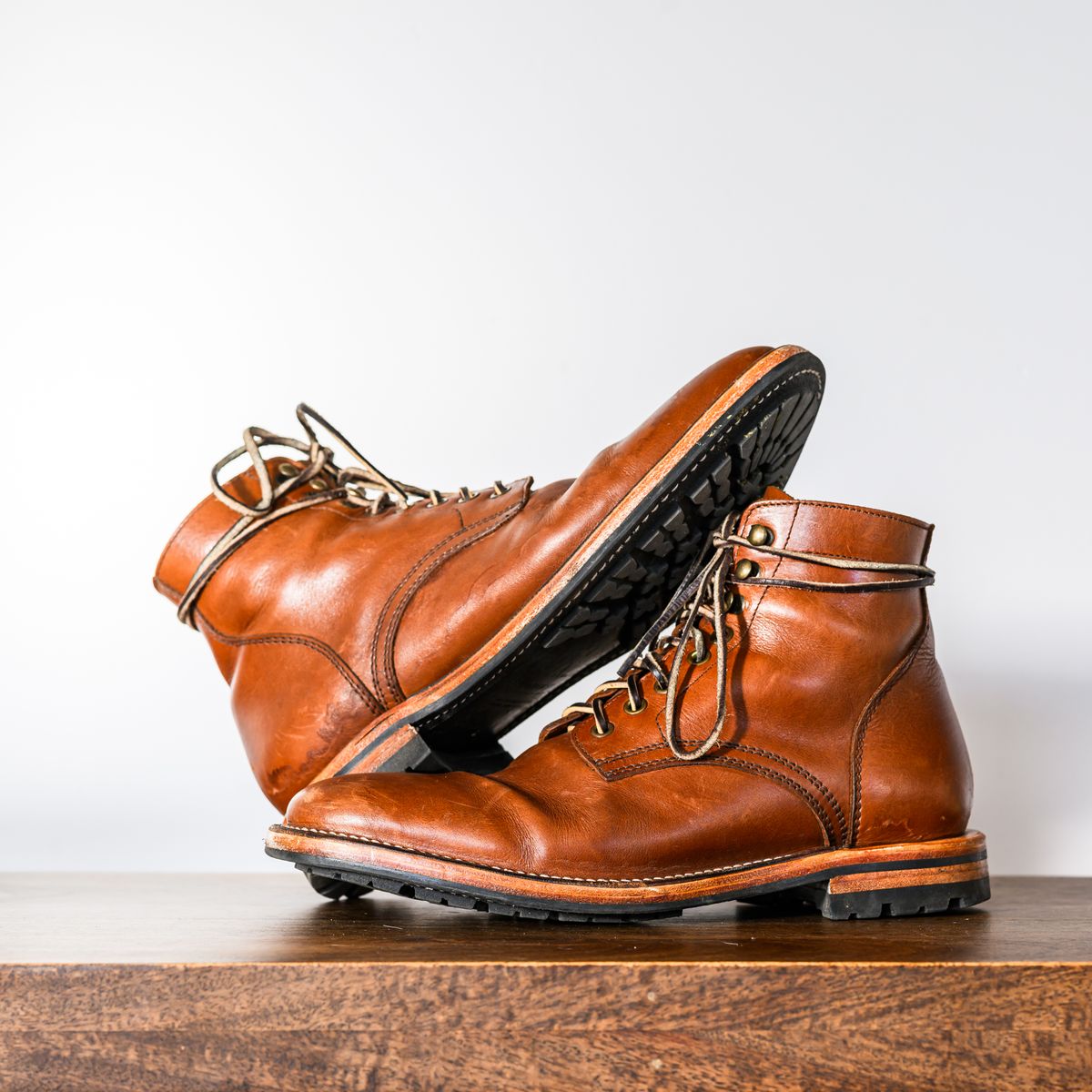 Photo by ABPhoto on January 3, 2025 of the Parkhurst The Allen in Tempesti Cognac Veg Tan.