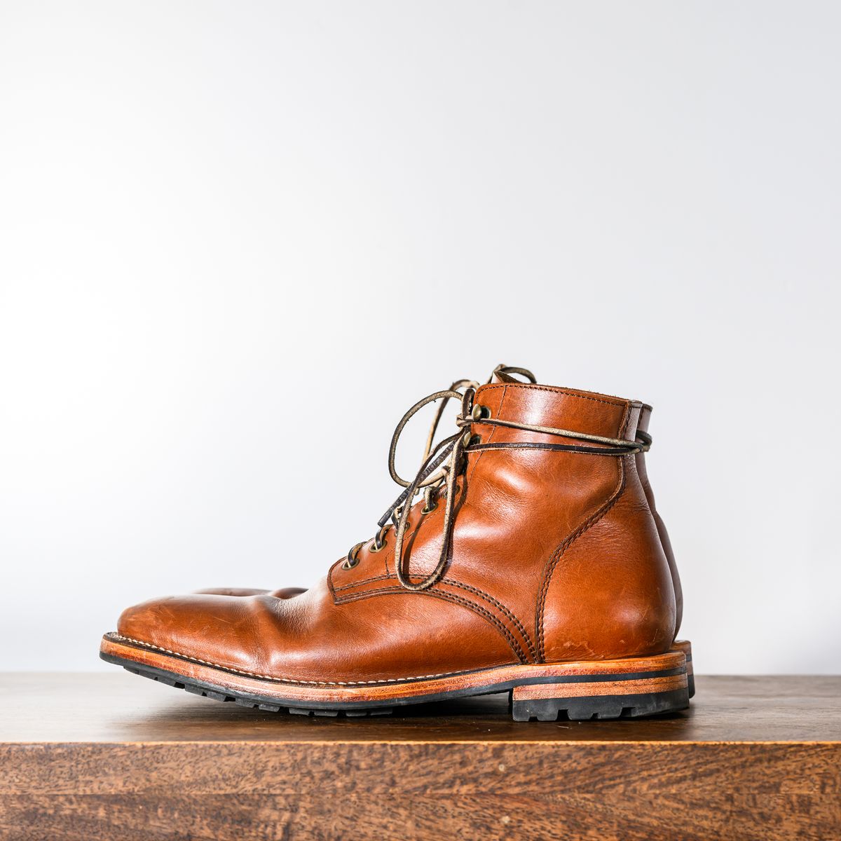 Photo by ABPhoto on January 3, 2025 of the Parkhurst The Allen in Tempesti Cognac Veg Tan.