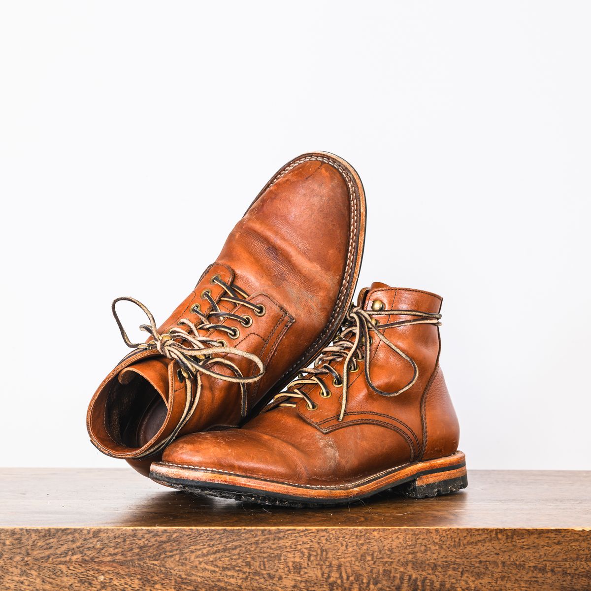 Photo by ABPhoto on January 28, 2025 of the Parkhurst The Allen in Tempesti Cognac Veg Tan.