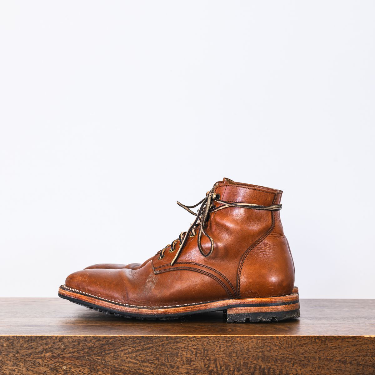 Photo by ABPhoto on January 28, 2025 of the Parkhurst The Allen in Tempesti Cognac Veg Tan.