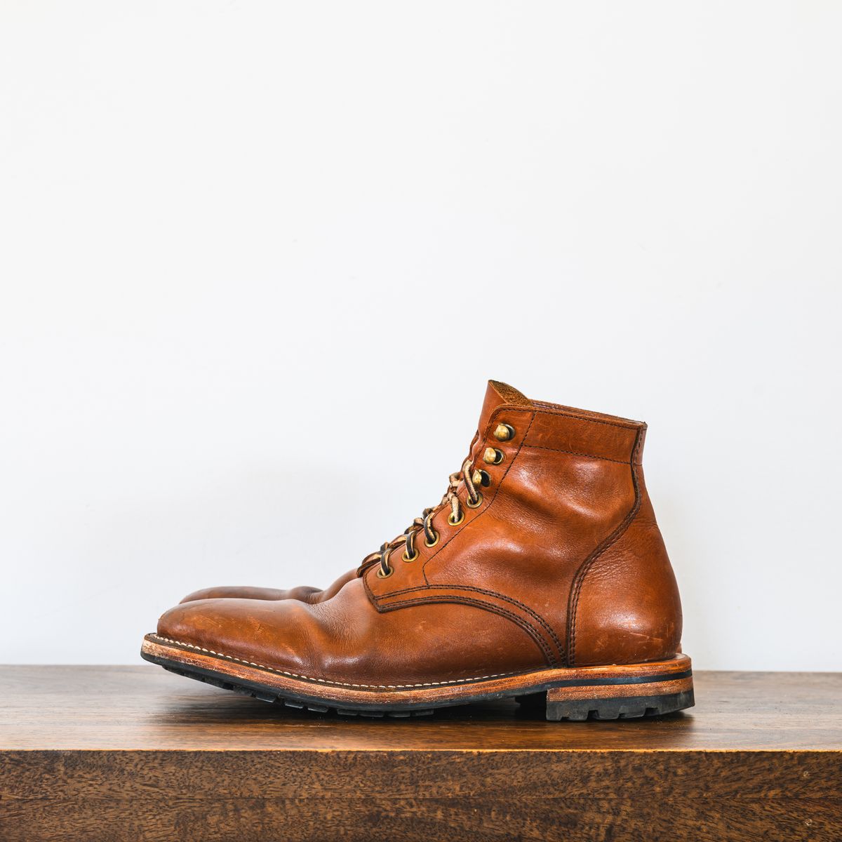 Photo by ABPhoto on March 1, 2025 of the Parkhurst The Allen in Tempesti Cognac Veg Tan.