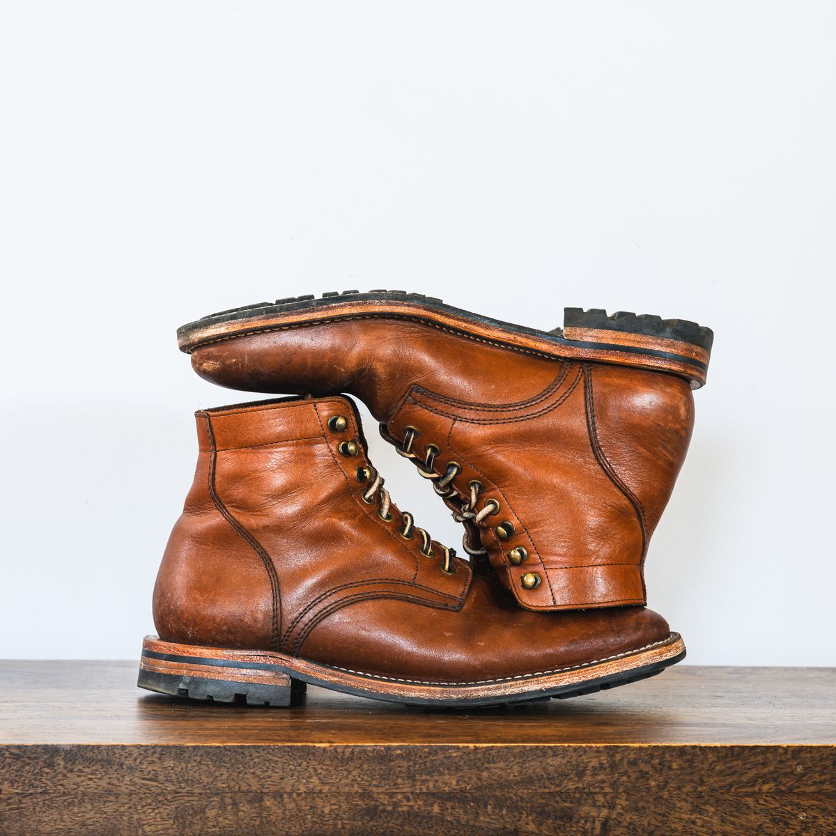 Photo by ABPhoto on March 1, 2025 of the Parkhurst The Allen in Tempesti Cognac Veg Tan.