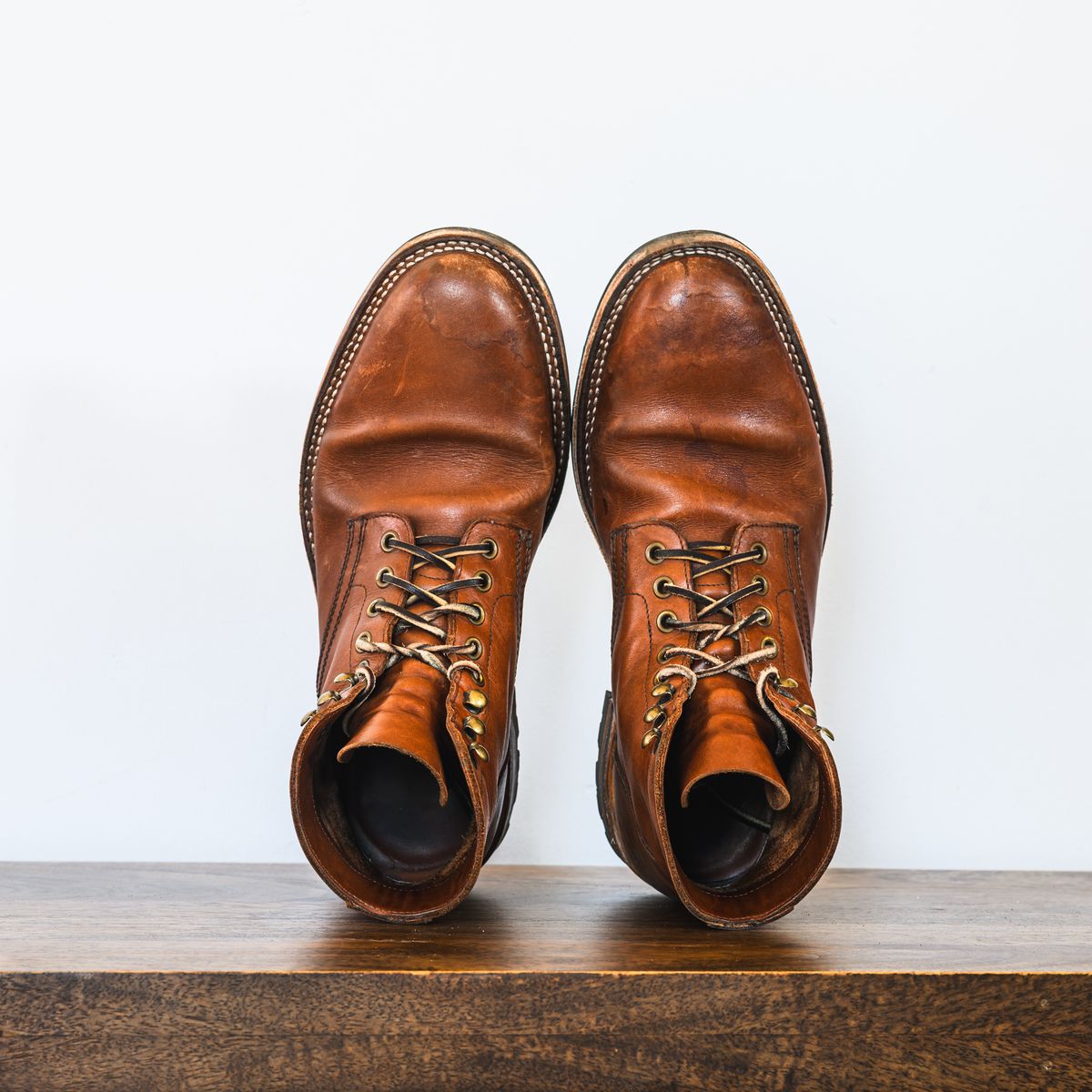 Photo by ABPhoto on March 1, 2025 of the Parkhurst The Allen in Tempesti Cognac Veg Tan.