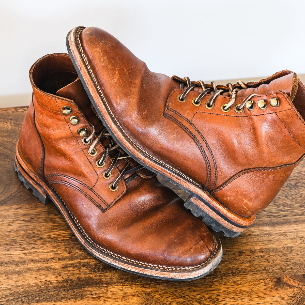 Photo by ABPhoto on March 1, 2025 of the Parkhurst The Allen in Tempesti Cognac Veg Tan.