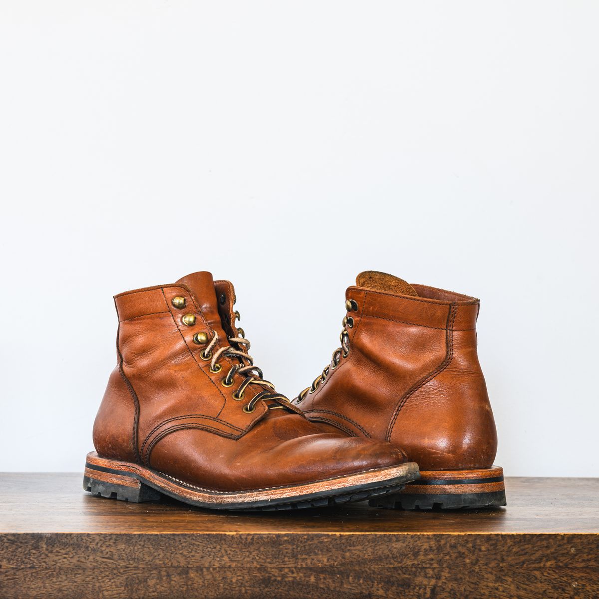 Photo by ABPhoto on March 1, 2025 of the Parkhurst The Allen in Tempesti Cognac Veg Tan.