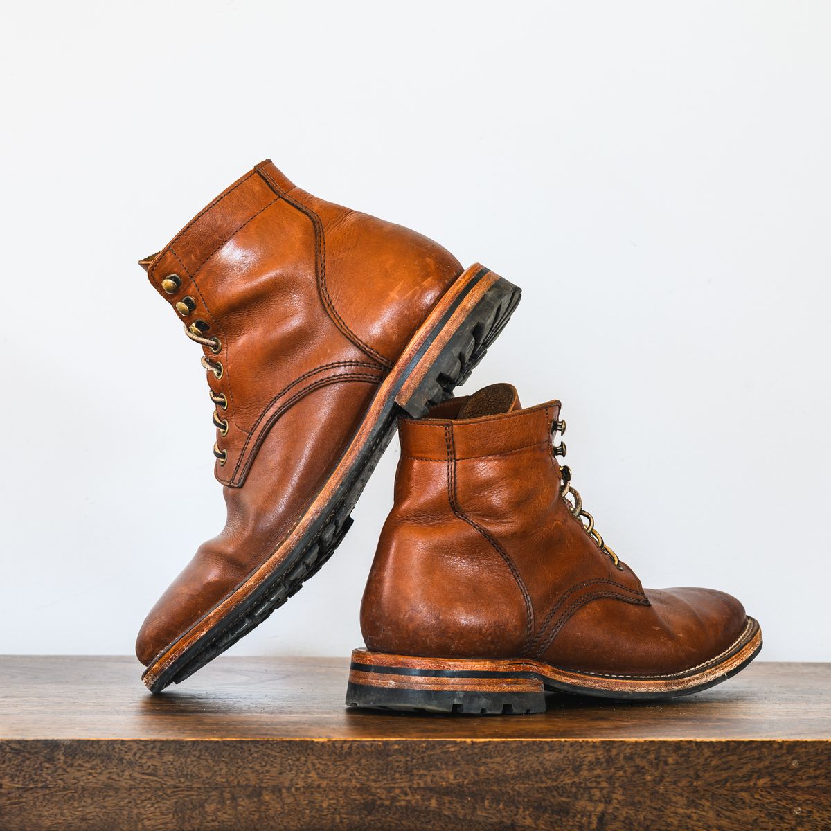 Photo by ABPhoto on March 1, 2025 of the Parkhurst The Allen in Tempesti Cognac Veg Tan.