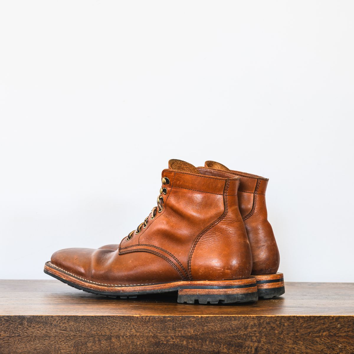 Photo by ABPhoto on March 1, 2025 of the Parkhurst The Allen in Tempesti Cognac Veg Tan.
