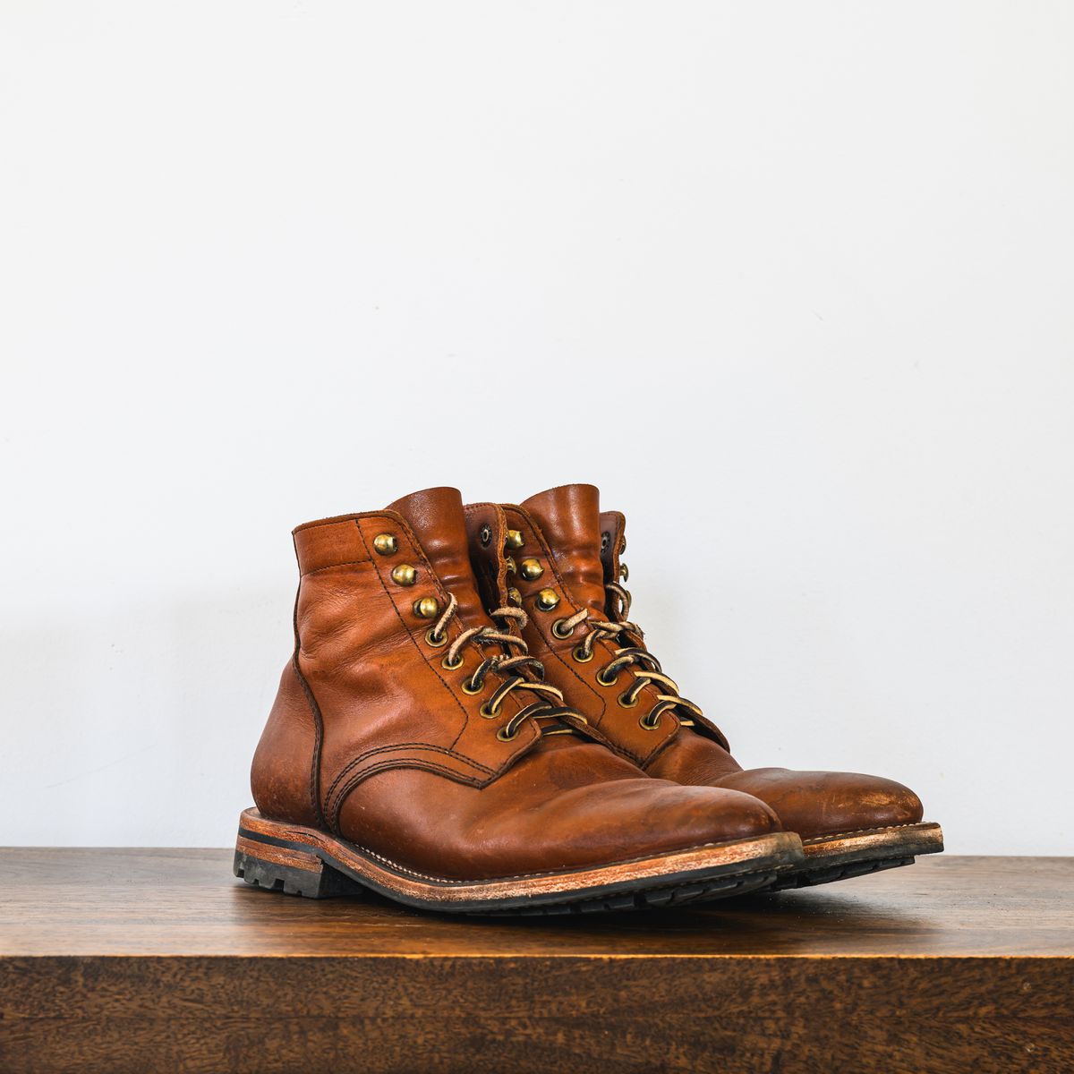 Photo by ABPhoto on March 1, 2025 of the Parkhurst The Allen in Tempesti Cognac Veg Tan.