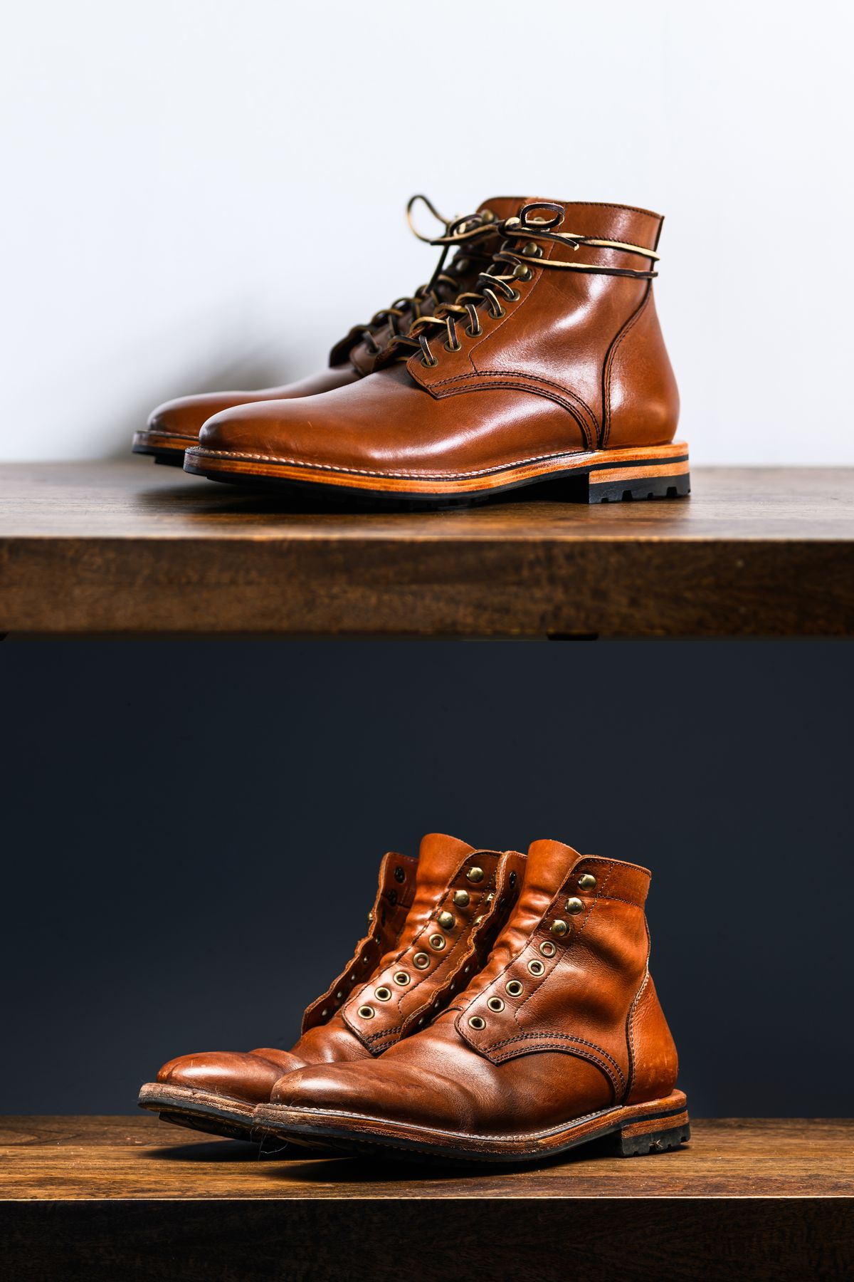 Photo by ABPhoto on April 2, 2025 of the Parkhurst The Allen in Tempesti Cognac Veg Tan.