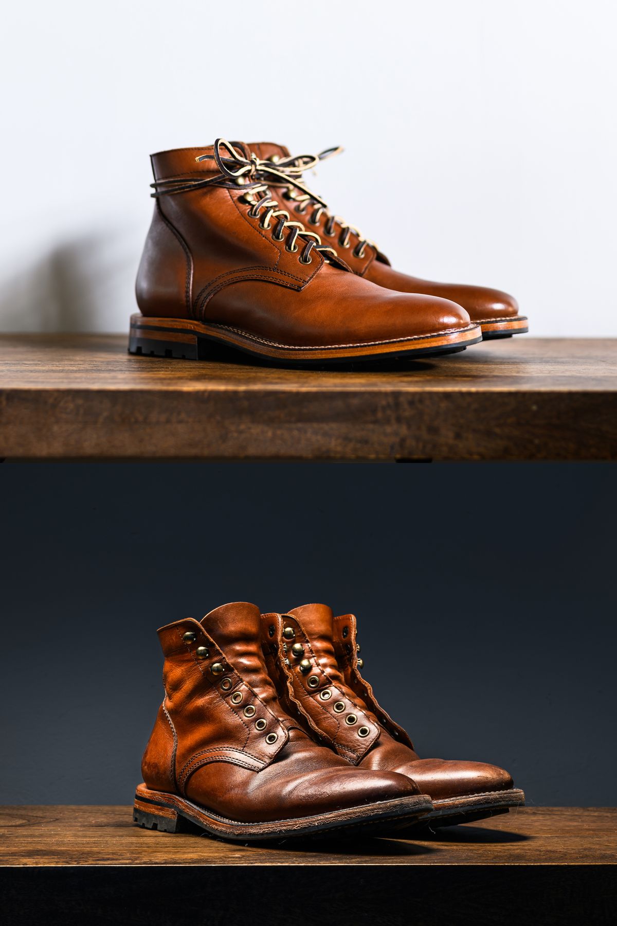 Photo by ABPhoto on April 2, 2025 of the Parkhurst The Allen in Tempesti Cognac Veg Tan.