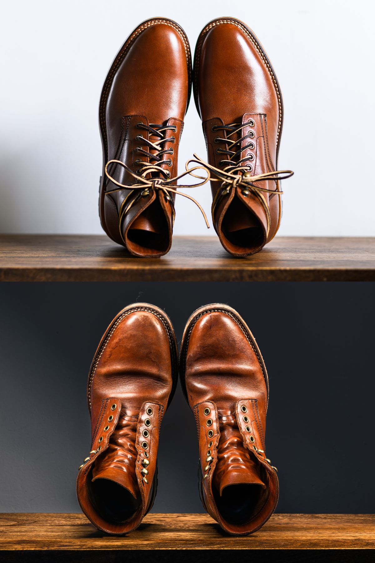 Photo by ABPhoto on April 2, 2025 of the Parkhurst The Allen in Tempesti Cognac Veg Tan.