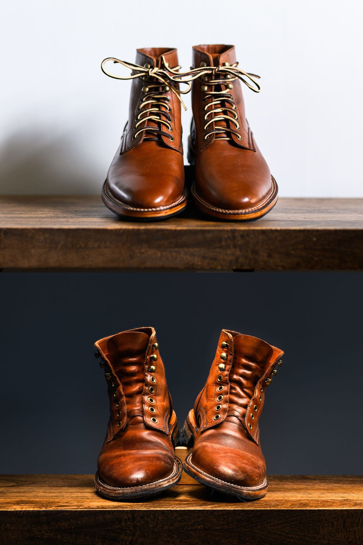 Photo by ABPhoto on April 2, 2025 of the Parkhurst The Allen in Tempesti Cognac Veg Tan.