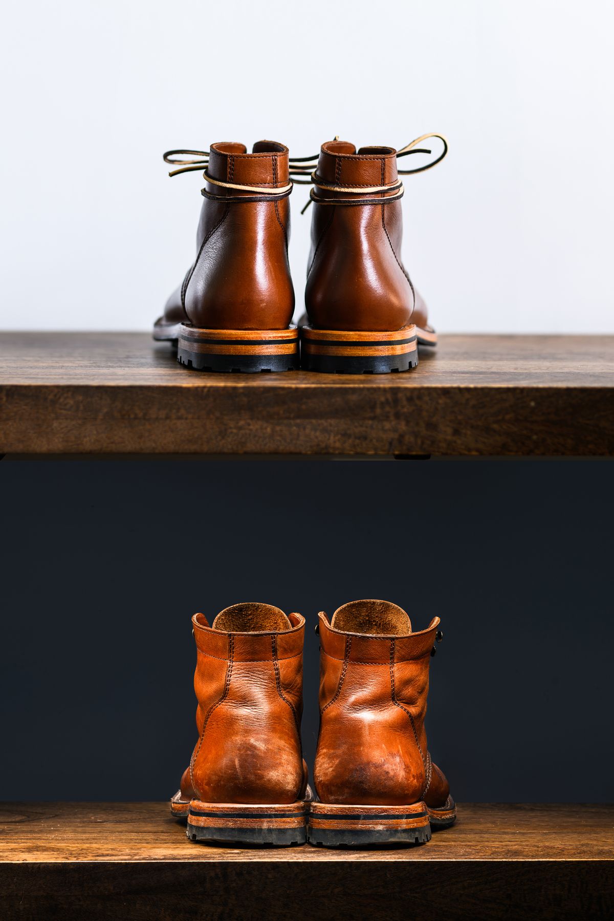 Photo by ABPhoto on April 2, 2025 of the Parkhurst The Allen in Tempesti Cognac Veg Tan.