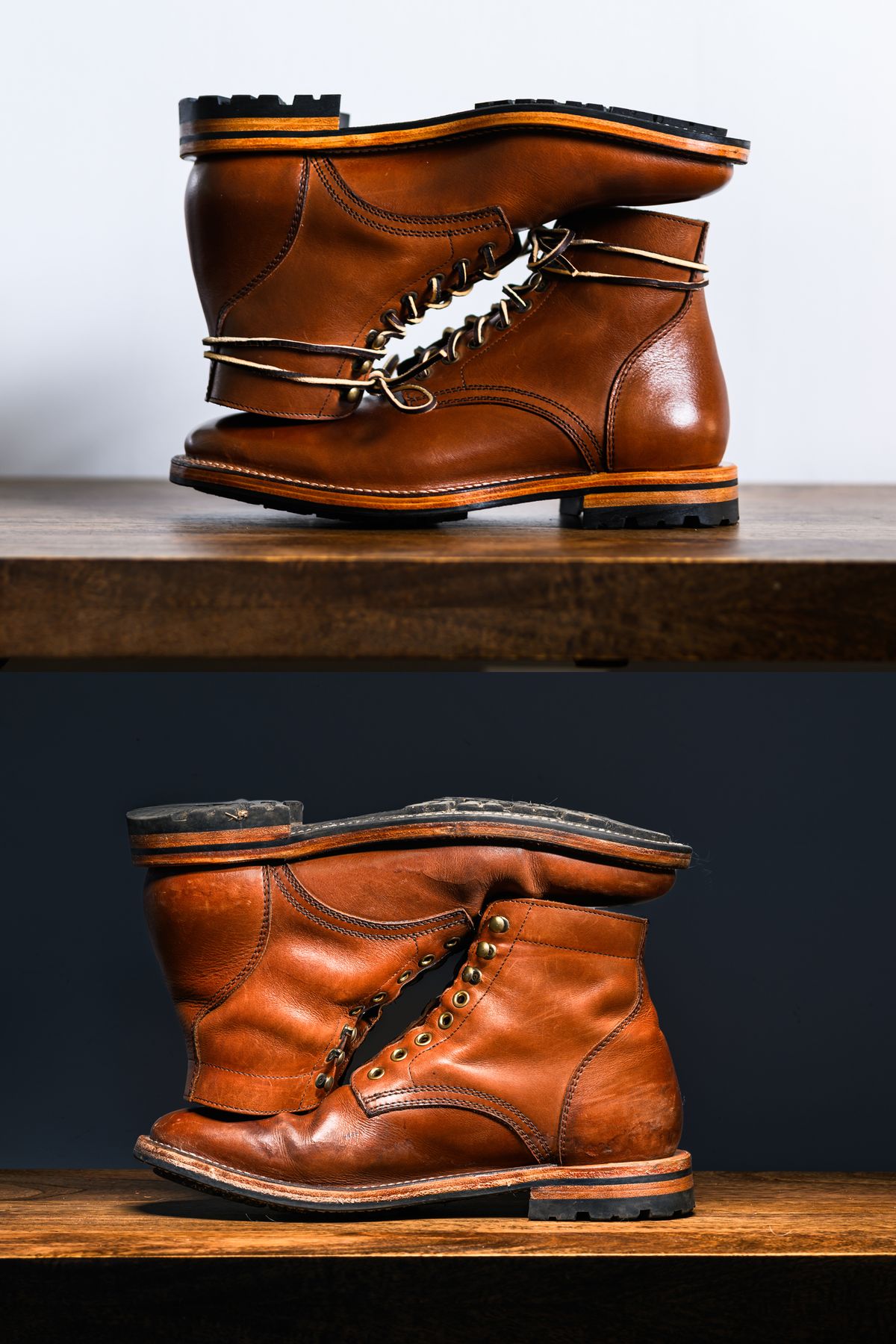 Photo by ABPhoto on April 2, 2025 of the Parkhurst The Allen in Tempesti Cognac Veg Tan.