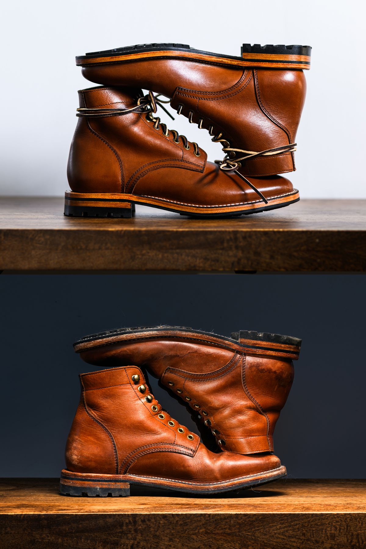 Photo by ABPhoto on April 2, 2025 of the Parkhurst The Allen in Tempesti Cognac Veg Tan.
