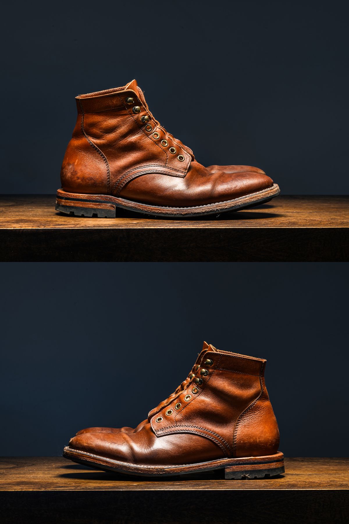 Photo by ABPhoto on April 2, 2025 of the Parkhurst The Allen in Tempesti Cognac Veg Tan.