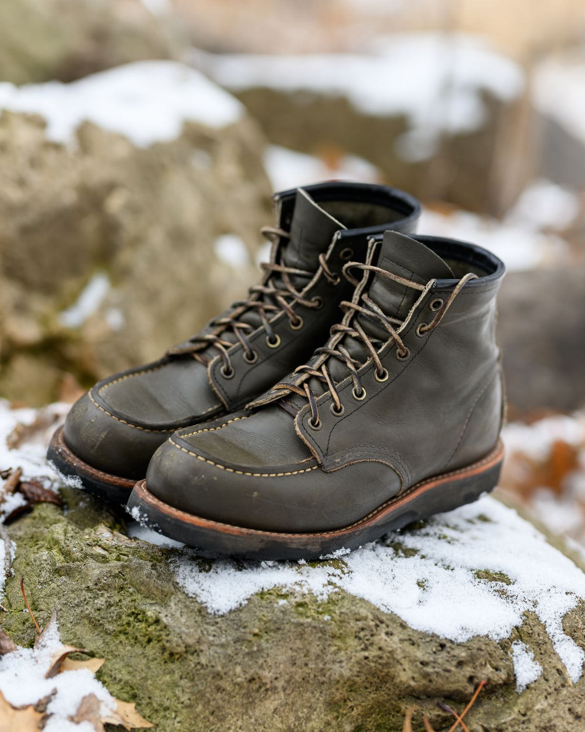 Photo by ABPhoto on January 1, 2024 of the Red Wing 6-Inch Classic Moc in S.B. Foot Alpine Portage.
