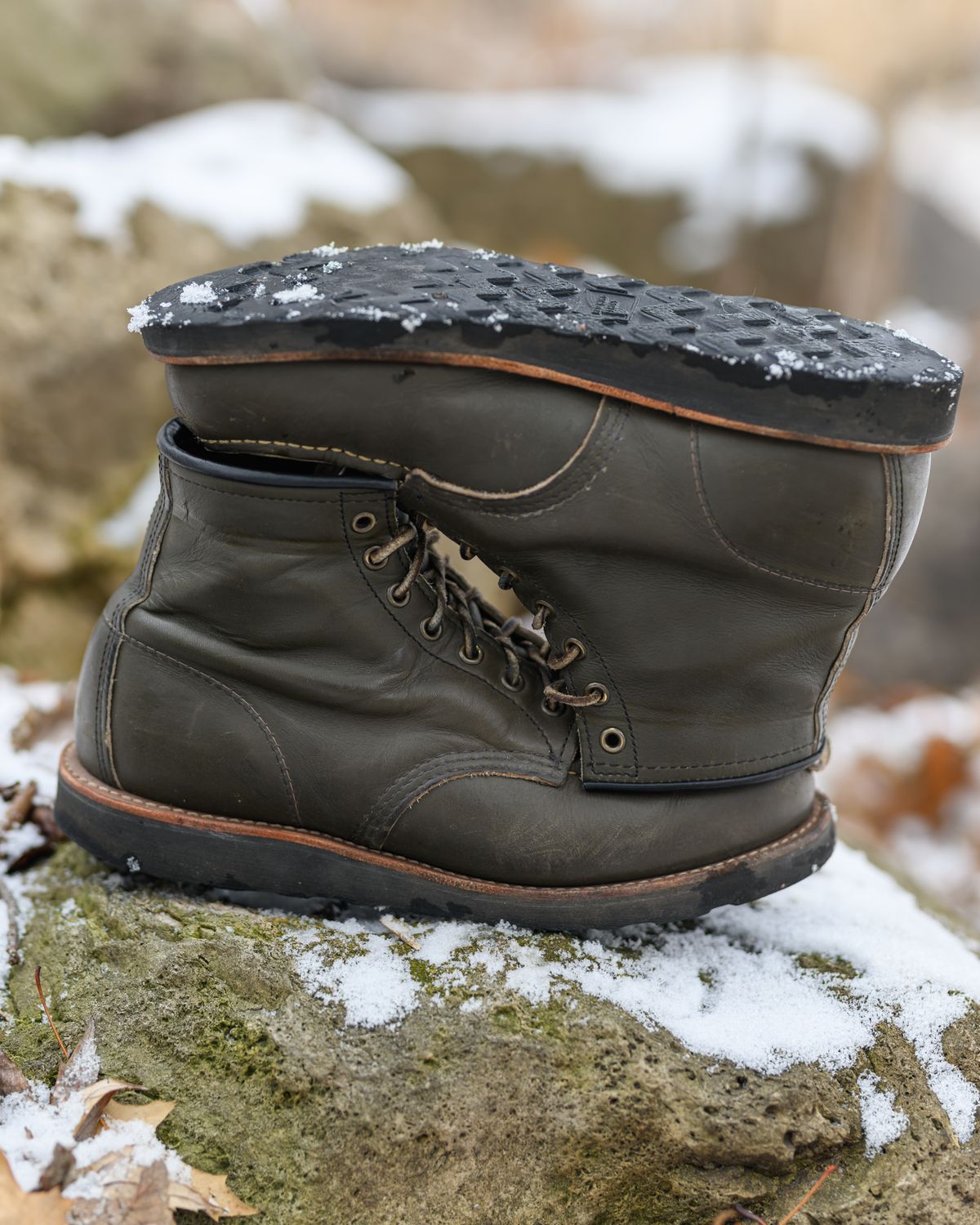 Photo by ABPhoto on January 1, 2024 of the Red Wing 6-Inch Classic Moc in S.B. Foot Alpine Portage.