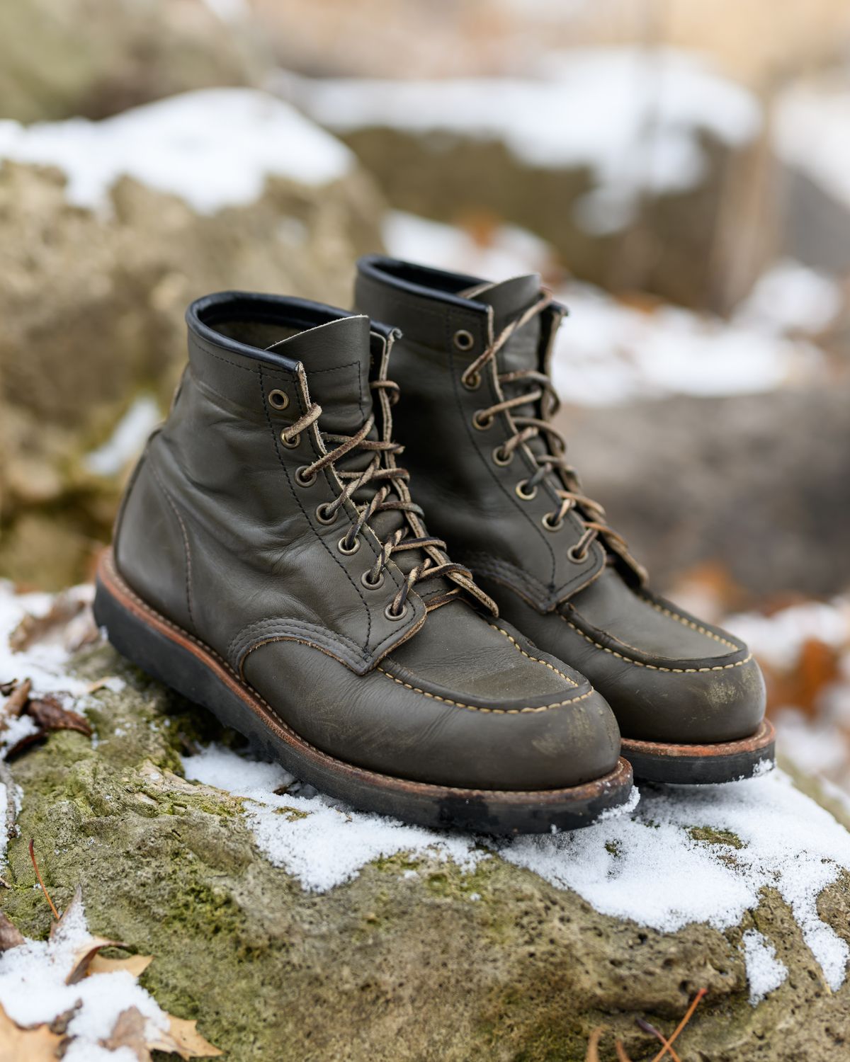 Photo by ABPhoto on January 1, 2024 of the Red Wing 6-Inch Classic Moc in S.B. Foot Alpine Portage.