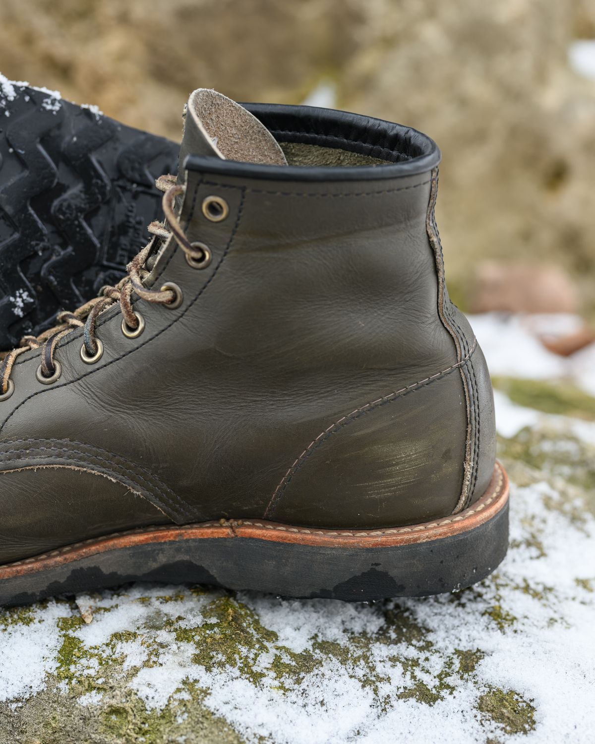 Photo by ABPhoto on January 1, 2024 of the Red Wing 6-Inch Classic Moc in S.B. Foot Alpine Portage.