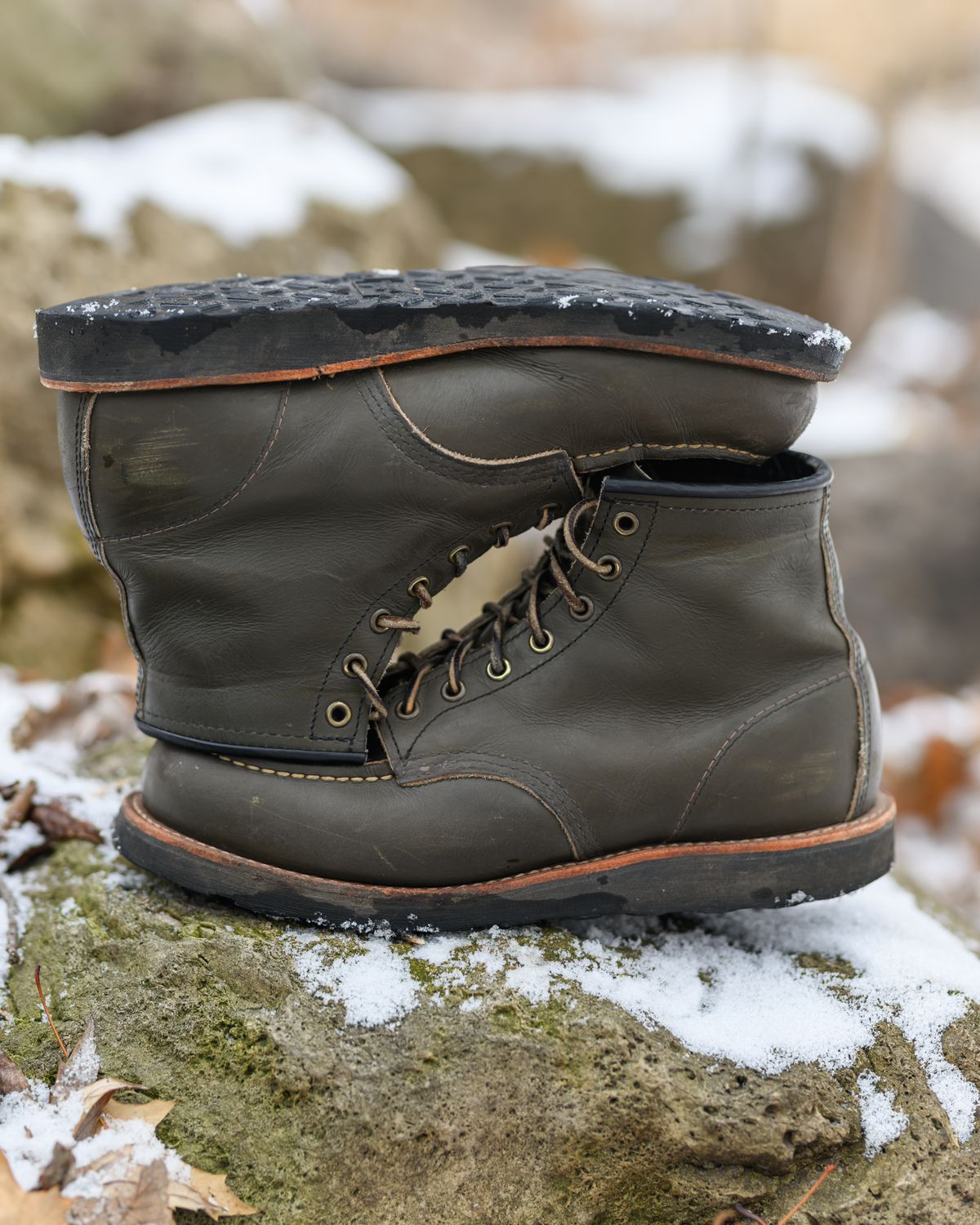 Photo by ABPhoto on January 1, 2024 of the Red Wing 6-Inch Classic Moc in S.B. Foot Alpine Portage.