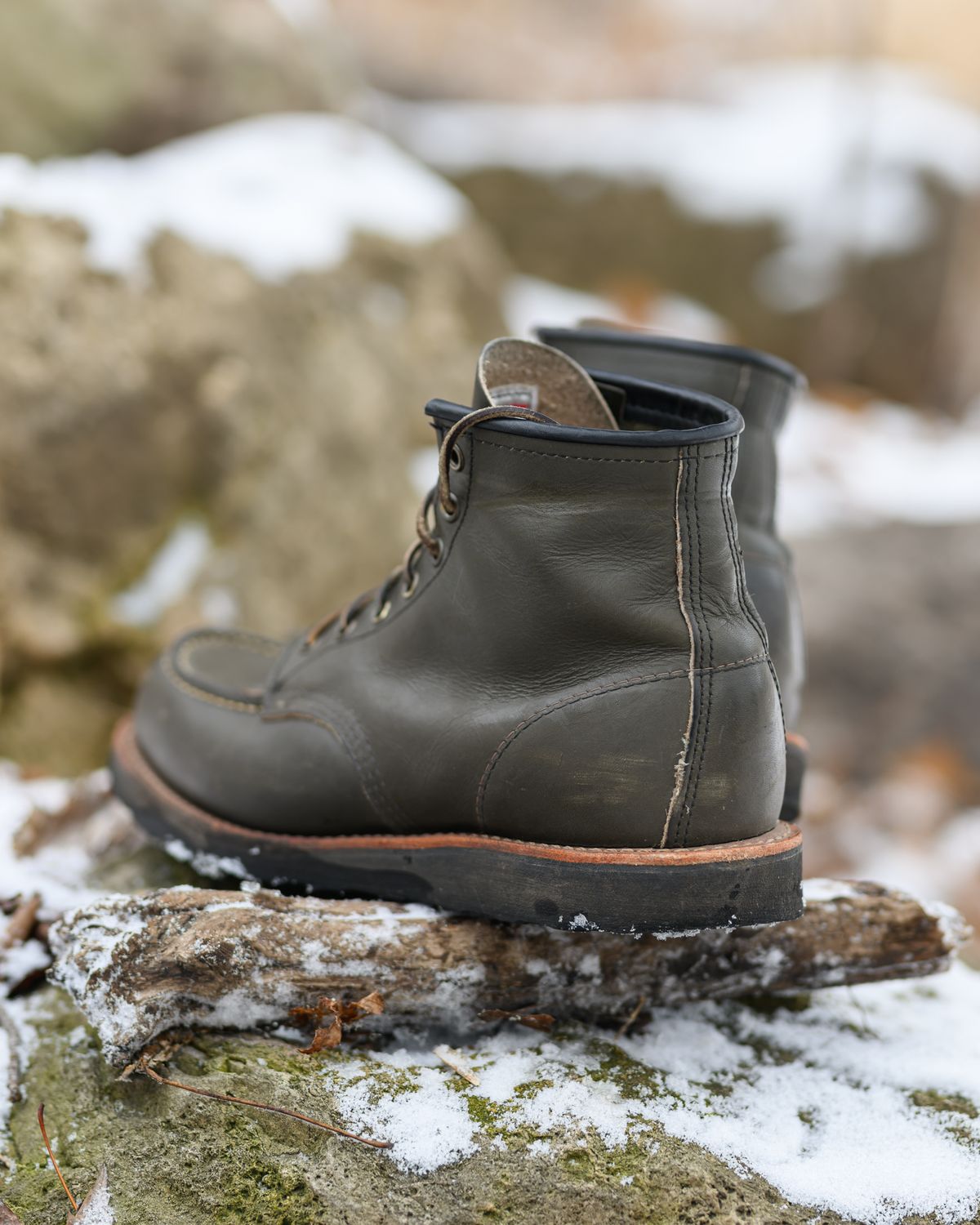 Photo by ABPhoto on January 1, 2024 of the Red Wing 6-Inch Classic Moc in S.B. Foot Alpine Portage.