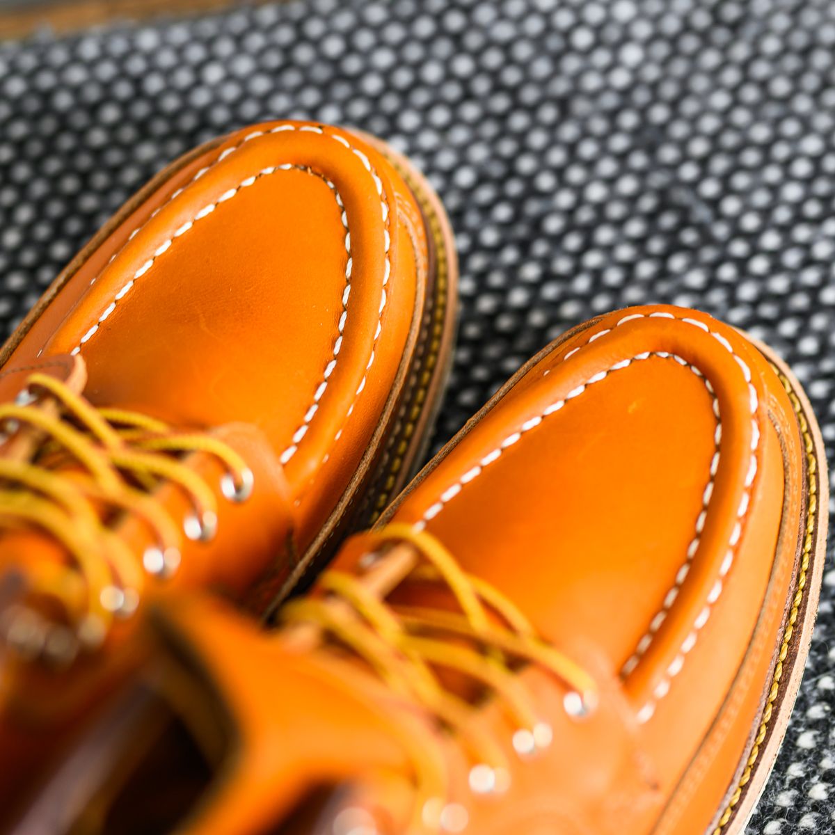 Photo by ABPhoto on February 17, 2024 of the Red Wing Irish Setter Canoe Moc in S.B. Foot Sequoia Gold Russet.
