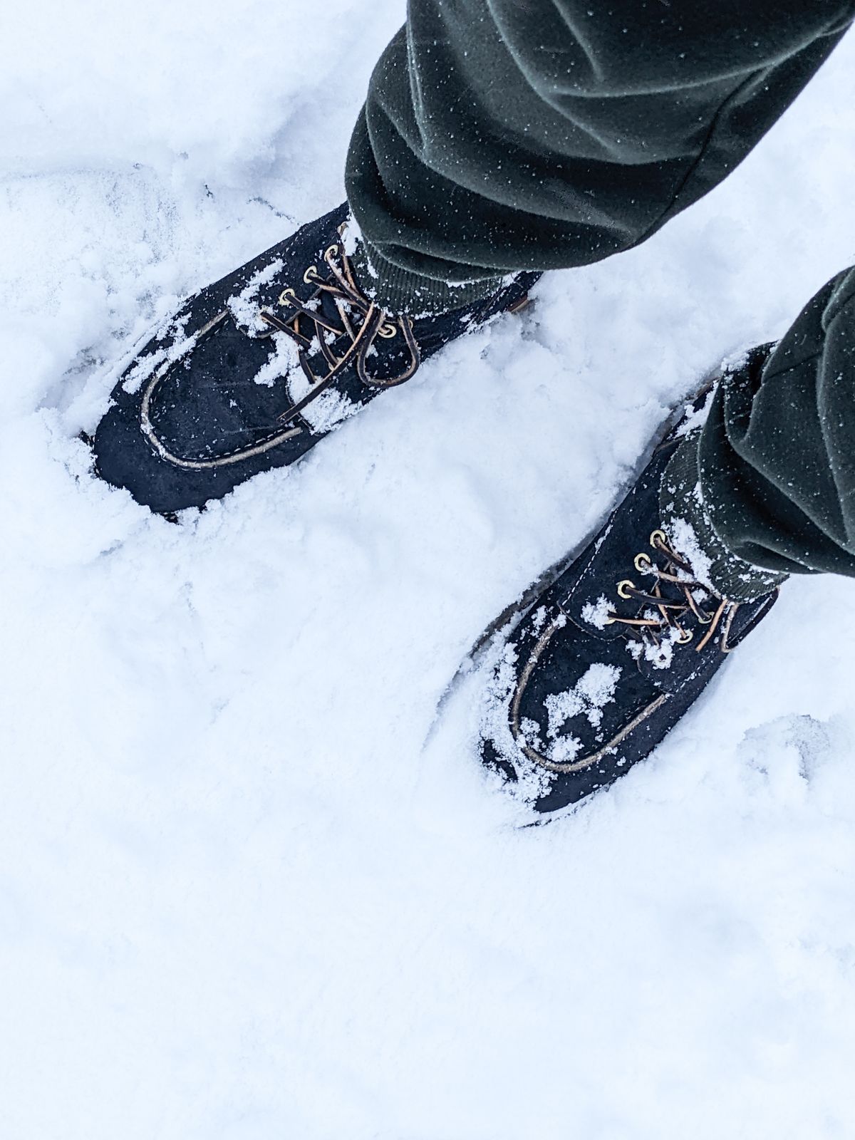 Photo by ABPhoto on December 3, 2022 of the Jakkrabbits Moc Toe Boot in Horween Navy Chamois Roughout.