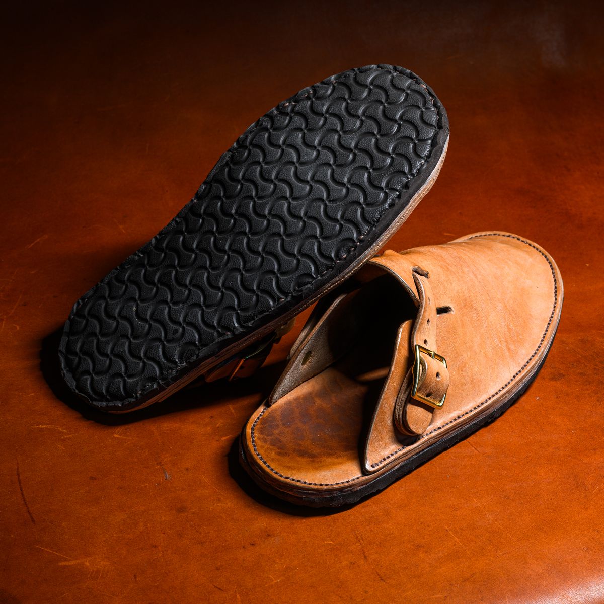 Photo by ABPhoto on April 1, 2026 of the Self-Made House Shoe in Horween Russet Horsehide Strips.