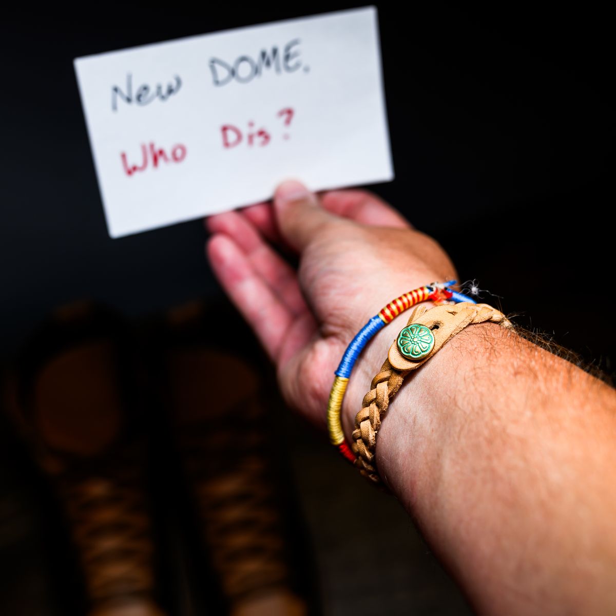 Photo by ABPhoto on October 1, 2025 of the Self-Made Braided Leather Bracelet in Horween Natural Waxed Flesh.