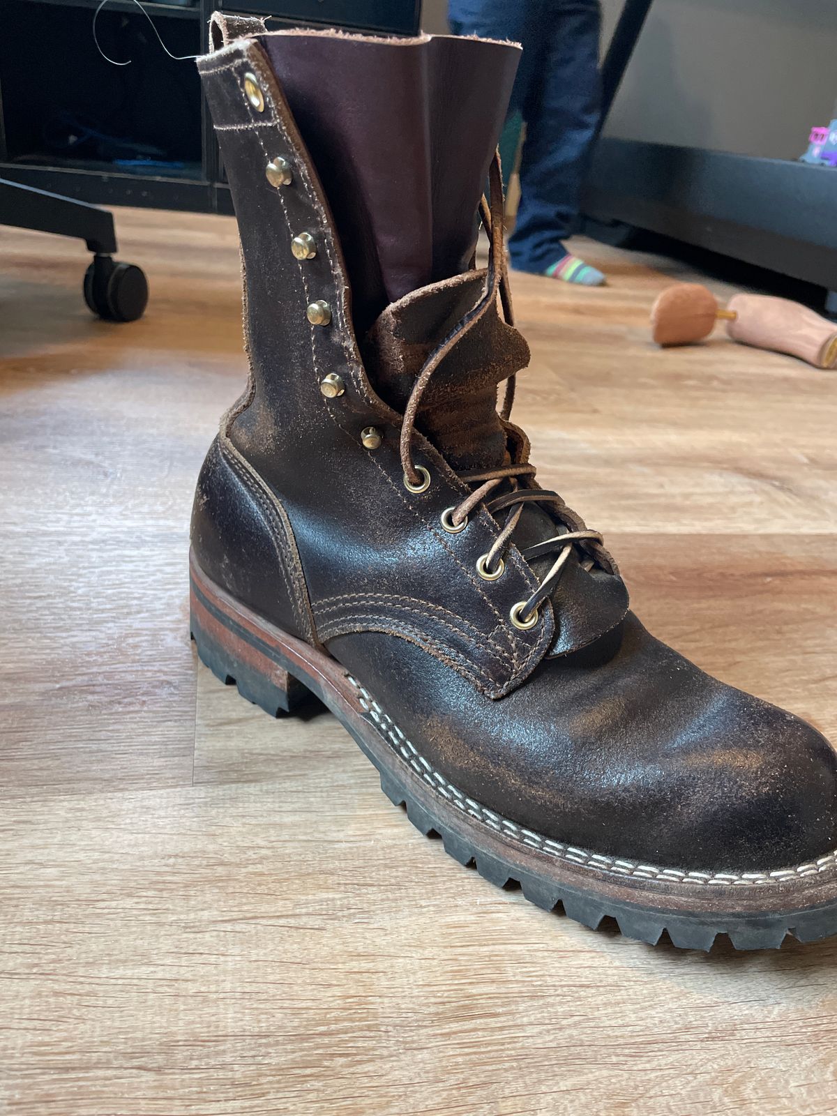 Photo by mjones21 on May 1, 2023 of the Nicks Overlander in Horween Brown Waxed Flesh.