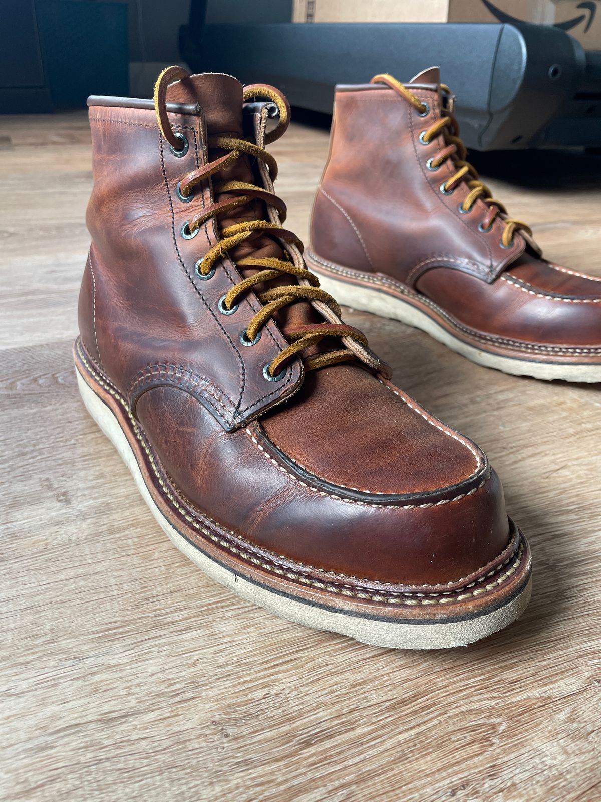 Photo by mjones21 on March 26, 2023 of the Red Wing 6-Inch Classic Moc in S.B. Foot Copper Rough and Tough.