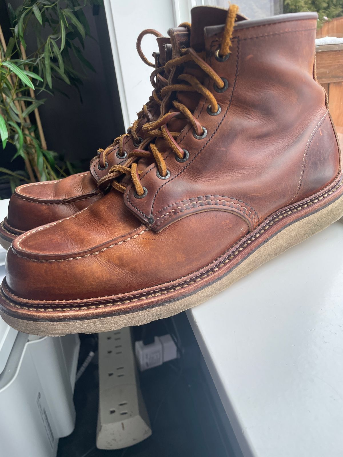 Photo by mjones21 on March 3, 2024 of the Red Wing 6-Inch Classic Moc in S.B. Foot Copper Rough and Tough.
