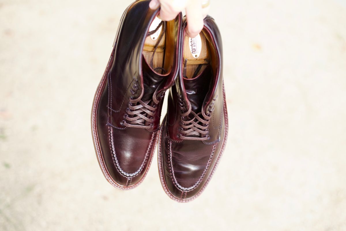 Photo by cordovanandcreases on December 1, 2022 of the Alden Tanker Boot in Horween Color 8 Shell Cordovan.