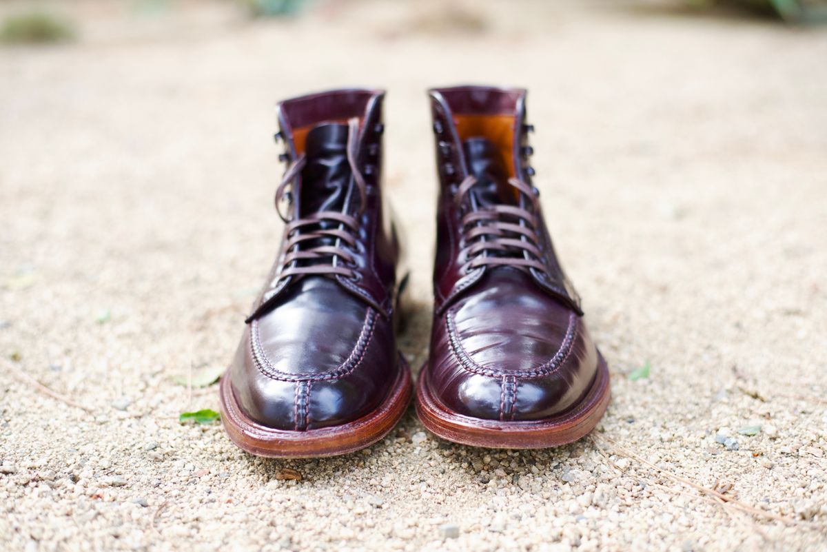 Photo by cordovanandcreases on December 1, 2022 of the Alden Tanker Boot in Horween Color 8 Shell Cordovan.